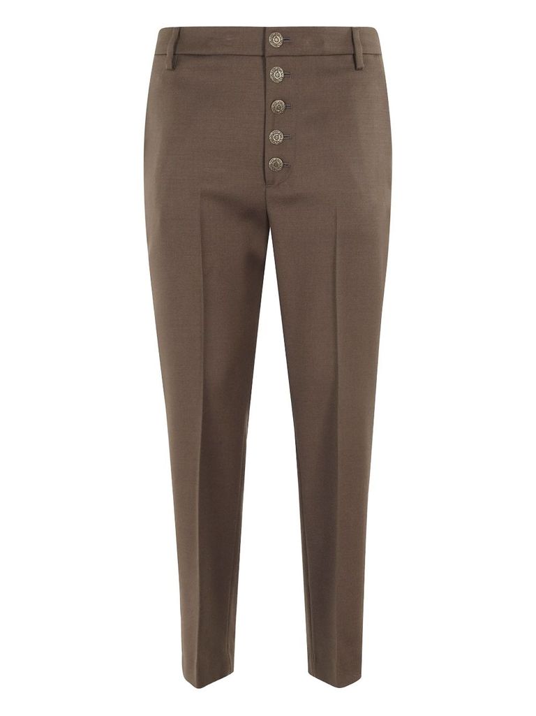 Dondup Nima Button-fastening Trousers In Brown