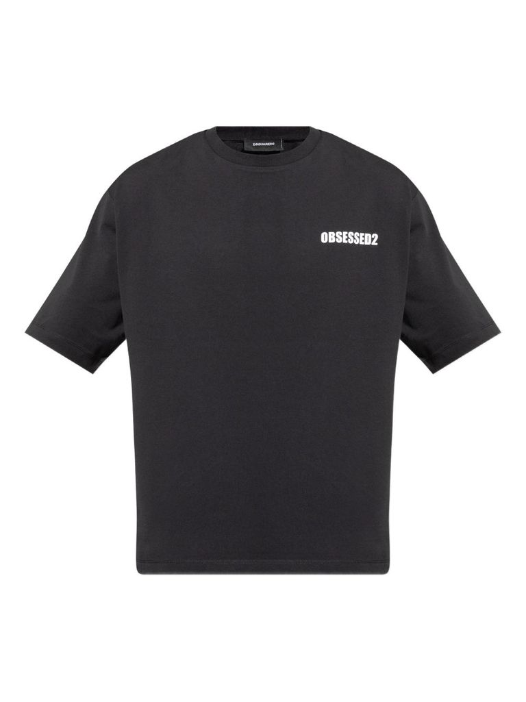 Dsquared2 Ducati Cigarette Fit Cotton T-shirt In Black