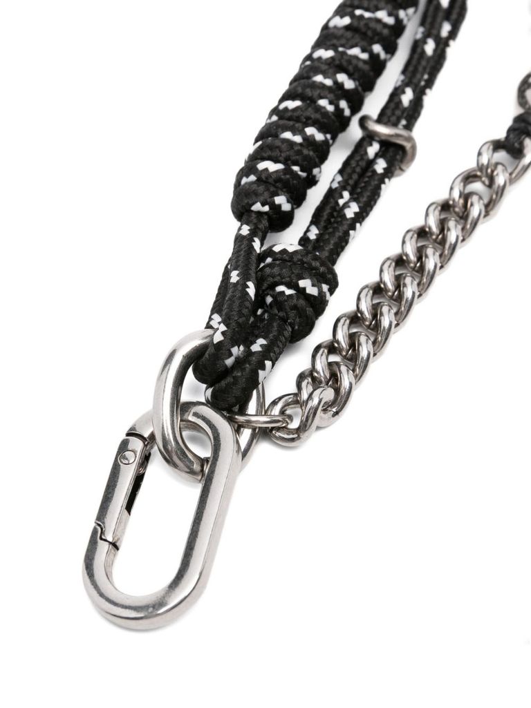 Ermanno Scervino Silver Keychain With Chain In Black