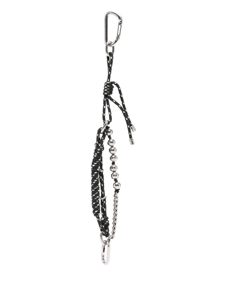 Ermanno Scervino Silver Keychain With Chain In Black