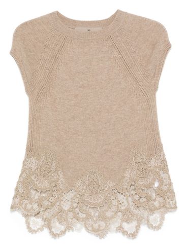 ERMANNO SCERVINO - Top con orlo in pizzo