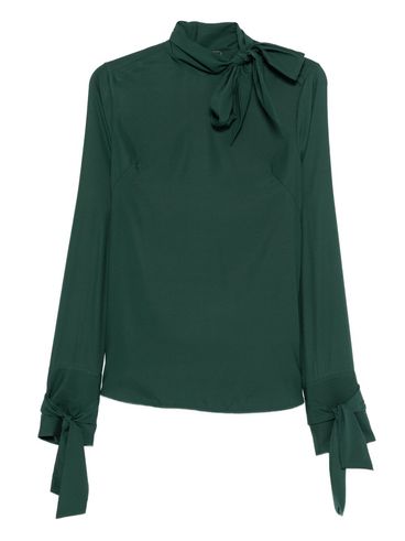 ERMANNO SCERVINO - Blusa con fiocco verde scuro