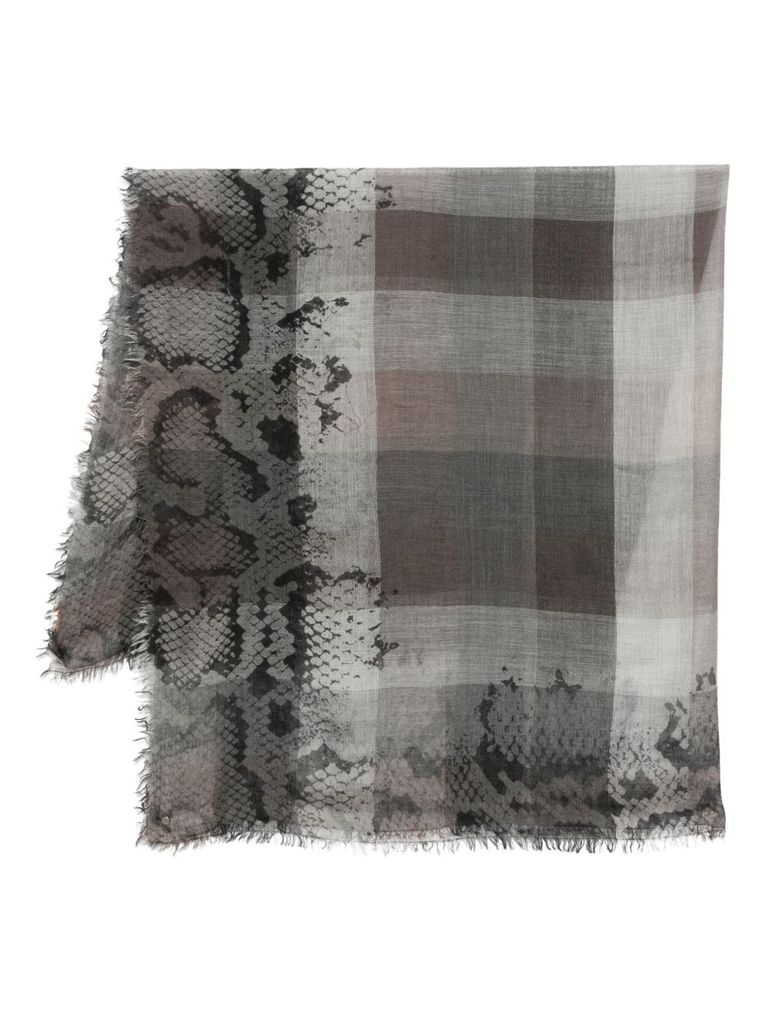 Faliero Sarti Sciarpa 'vittoriana' Grigia In Lana E Cashmere In Gray