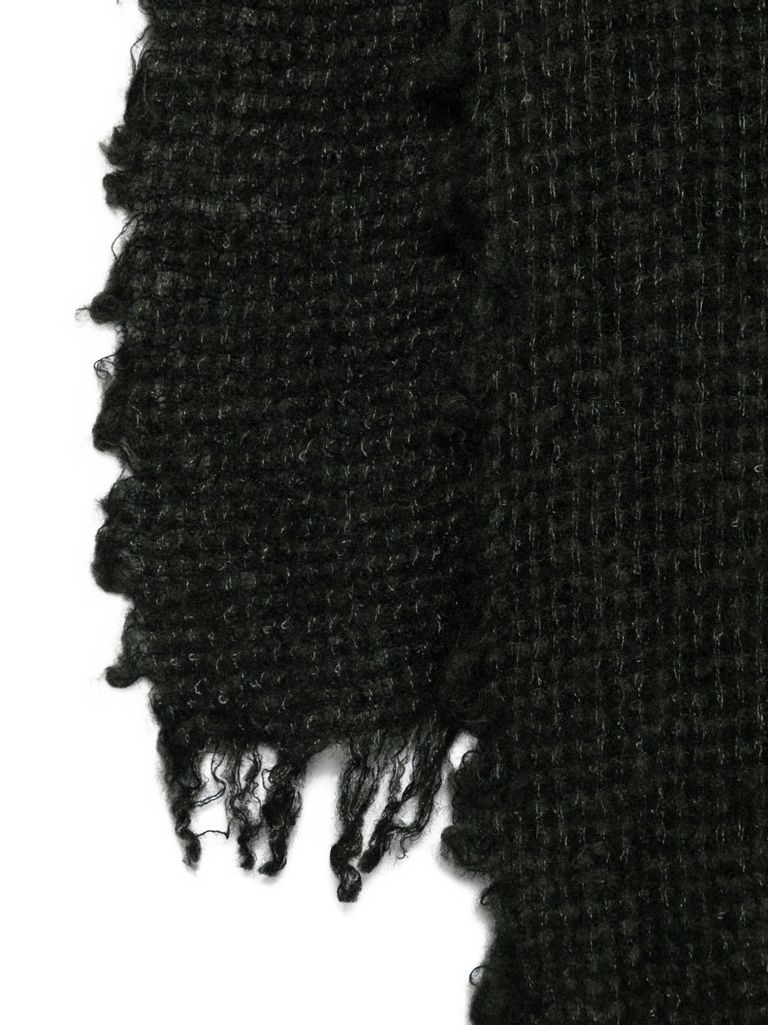 Faliero Sarti Fringed-edge Wool Scarf In Black