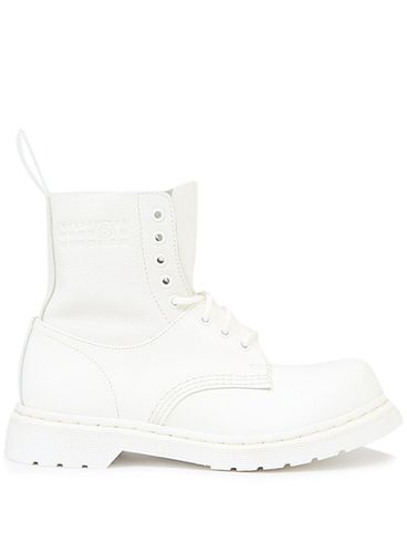 MM6 MAISON MARGIELA - 1460 lace-up ankle boots in white leather