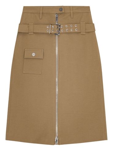 GANNI - Camel-colored cotton utilitarian midi skirt