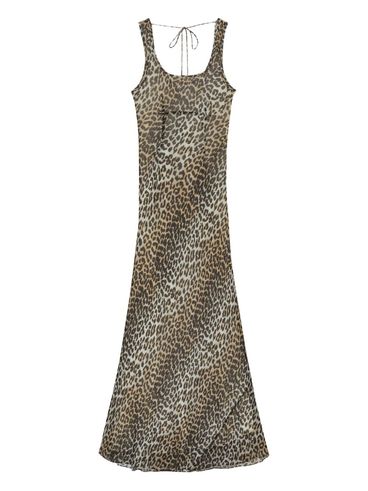 GANNI - Leopard print long dress