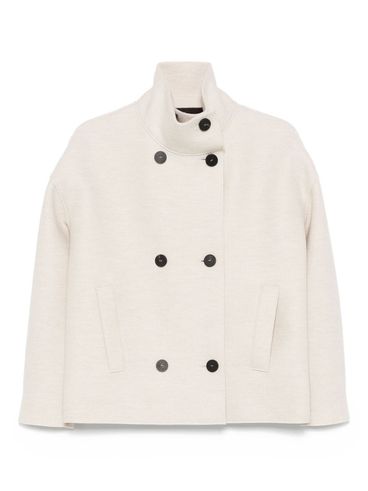HARRIS WHARF LONDON - Cappotto corto doppiopetto in lana beige