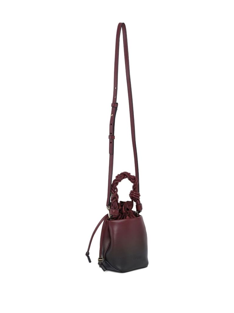 Ganni Burgundy 'bou' Bucket Bag In Red