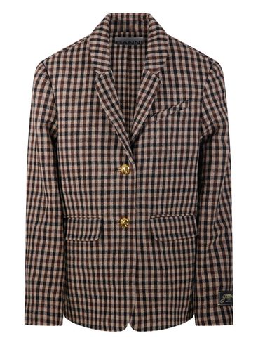 GANNI - single-breasted checked blazer