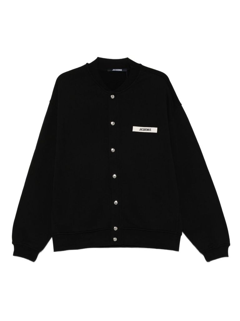 Jacquemus Le Cardigan Gros Grain In Black