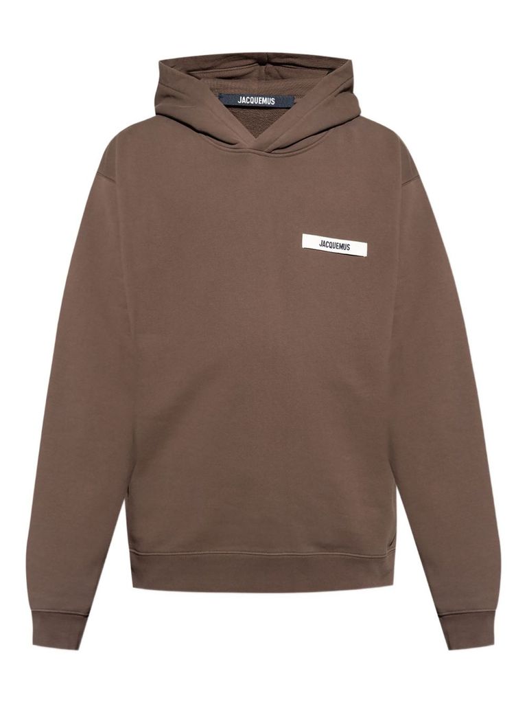 Jacquemus Gros Grain Hooded Sweatshirt In Brown