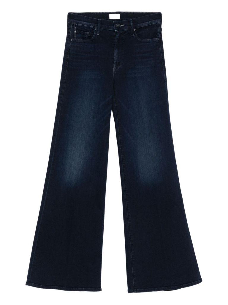 Mother Twister Flare Jeans In Blue