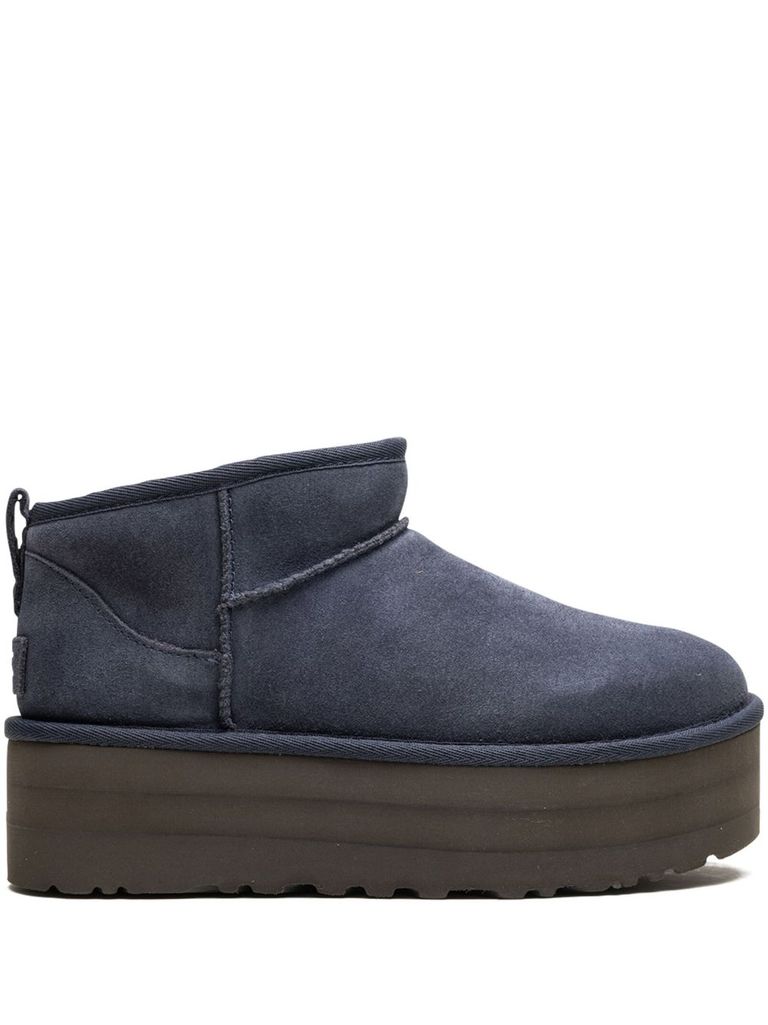 Ugg Classic Ultra Mini Platform "eve Blue" Boots In Gray