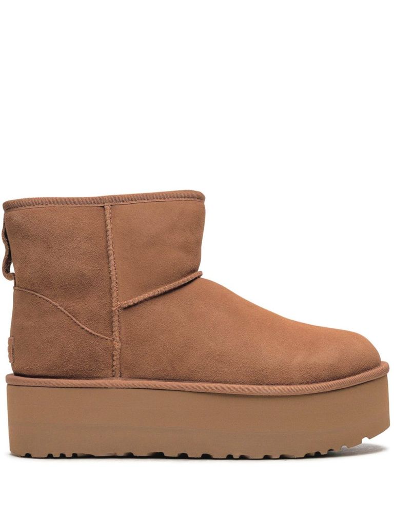 Ugg Classic Mini Platform Ankle Boots In Brown