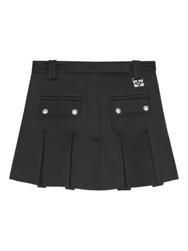 GANNI - Black pleated miniskirt with silver details