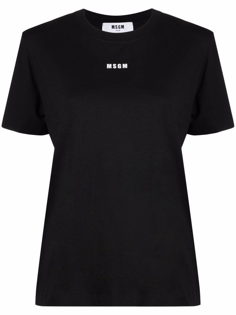 Msgm Logo Print Short-sleeved T-shirt In Black