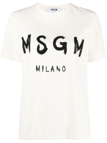 MSGM - T-shirt bianca con logo