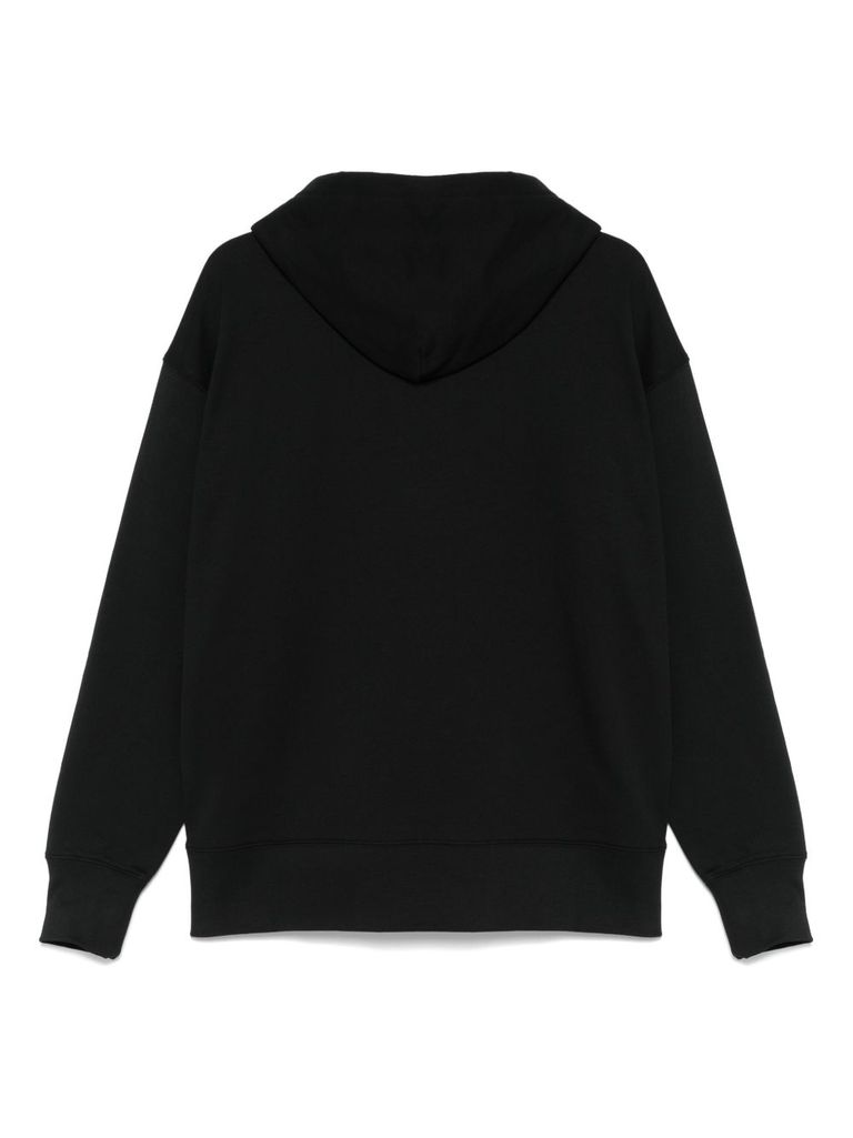 Msgm Black Cotton Crewneck Sweatshirt With Logo In Black
