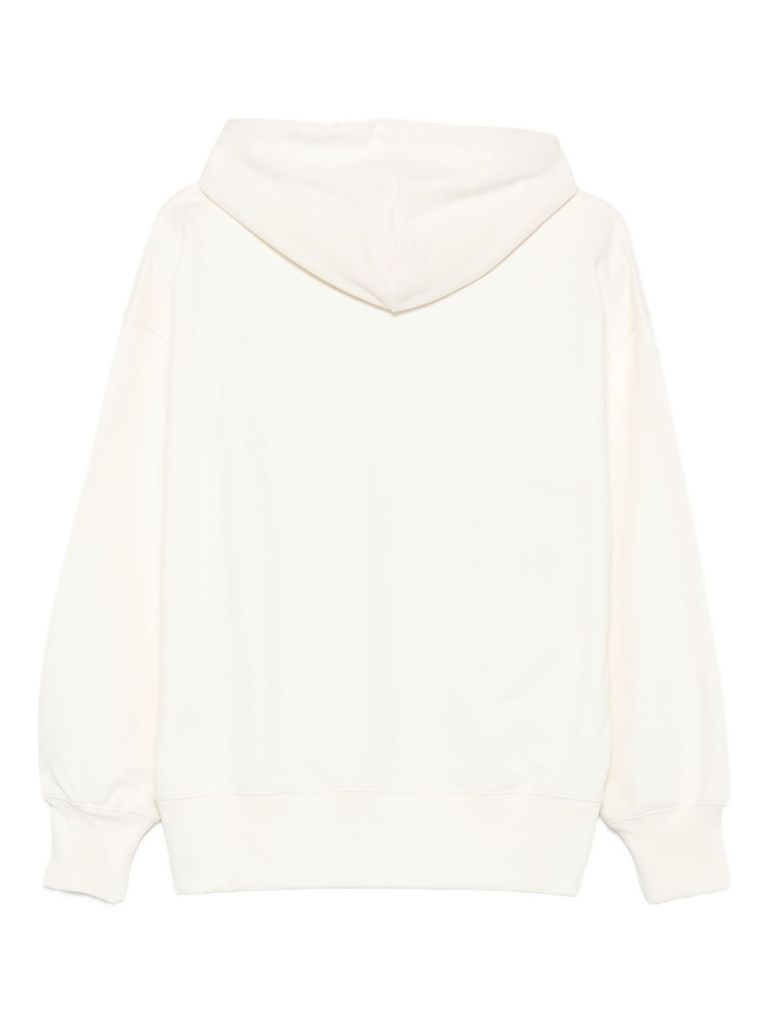 Msgm White Cotton Crewneck Sweatshirt With Logo In White