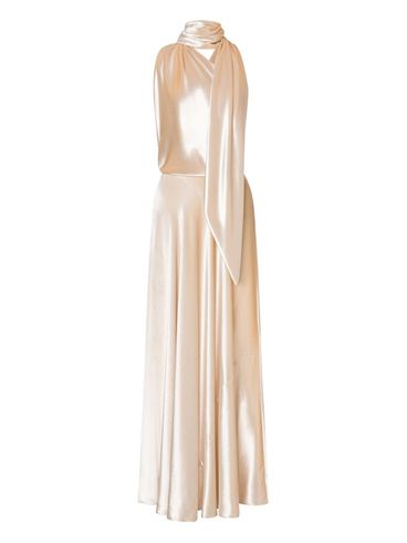 ALBERTA FERRETTI - Abito lungo monospalla in velluto luminoso