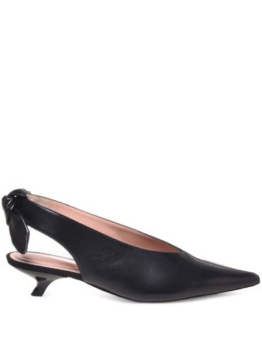 ALBERTA FERRETTI - Pointed leather slingback with bow detail