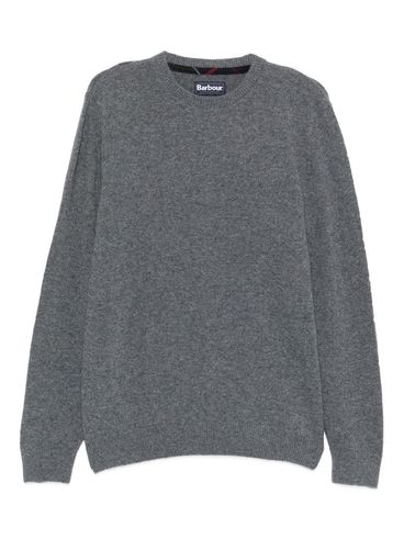 BARBOUR - Wool crewneck sweater in gray