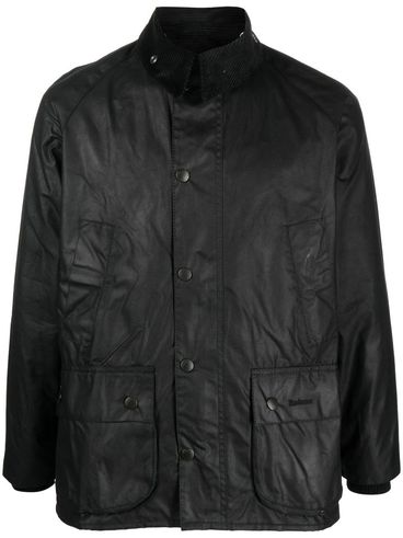 BARBOUR - Giacca 'Bedale' in cotone cerato nero