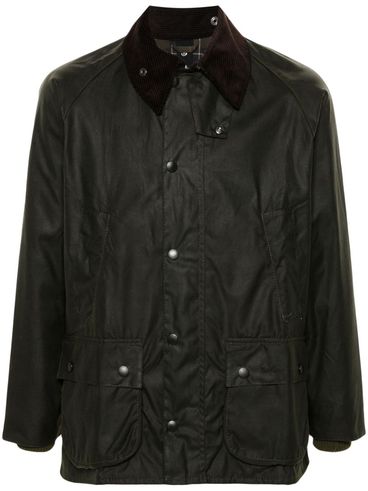 BARBOUR - Giacca 'Bedale' in cotone cerato verde