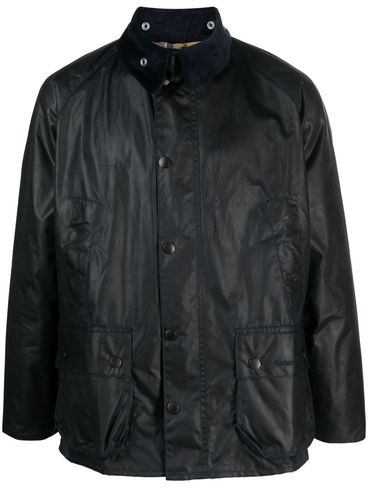 BARBOUR - Giacca 'Bedale' in cotone cerato blu navy