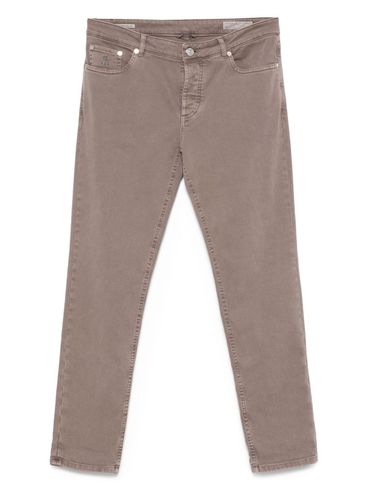 BRUNELLO CUCINELLI - Jeans dritti in cotone color tortora