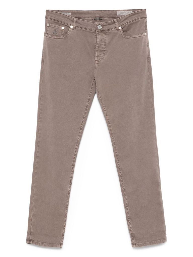 Brunello Cucinelli Straight-leg Jeans In Brown In Black