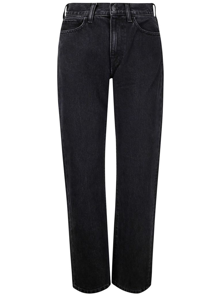 Carhartt Black Cotton Wide Jeans In Black