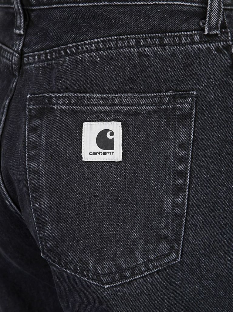 Carhartt Black Cotton Wide Jeans In Black