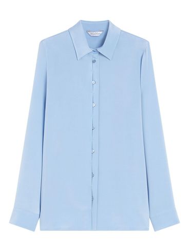 MAX MARA - Camicia 'Avion' in cady di seta stretch azzurra