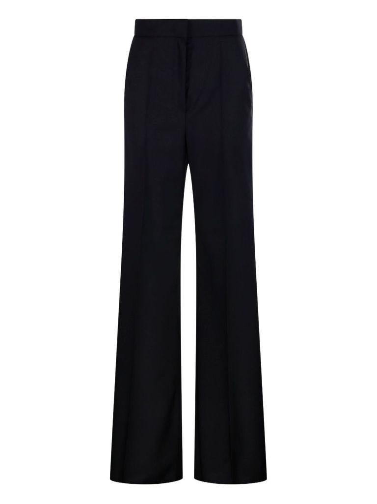 Max Mara 'fernet' Trousers In Lightweight Pure Wool Canvas In Black