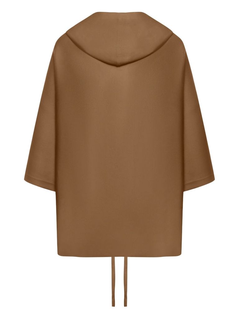 Max Mara Aster Wool Cardigan Drawstrings On Sleeves Knitwear Brown In Brown
