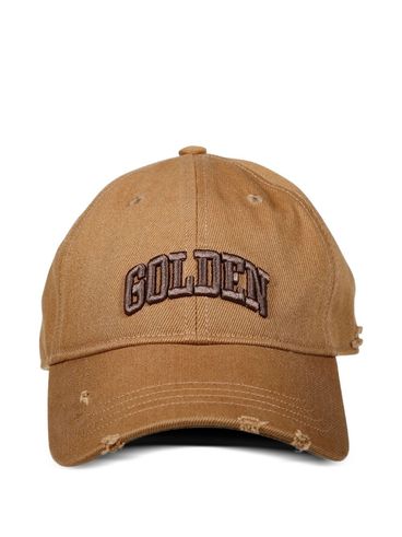 GOLDEN GOOSE - Baseball cap with worn effect and logo