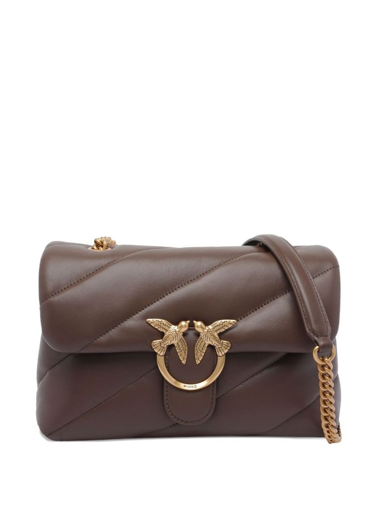 Pinko Borsa A Tracolla Media Love Bag Puff Marrone In Brown