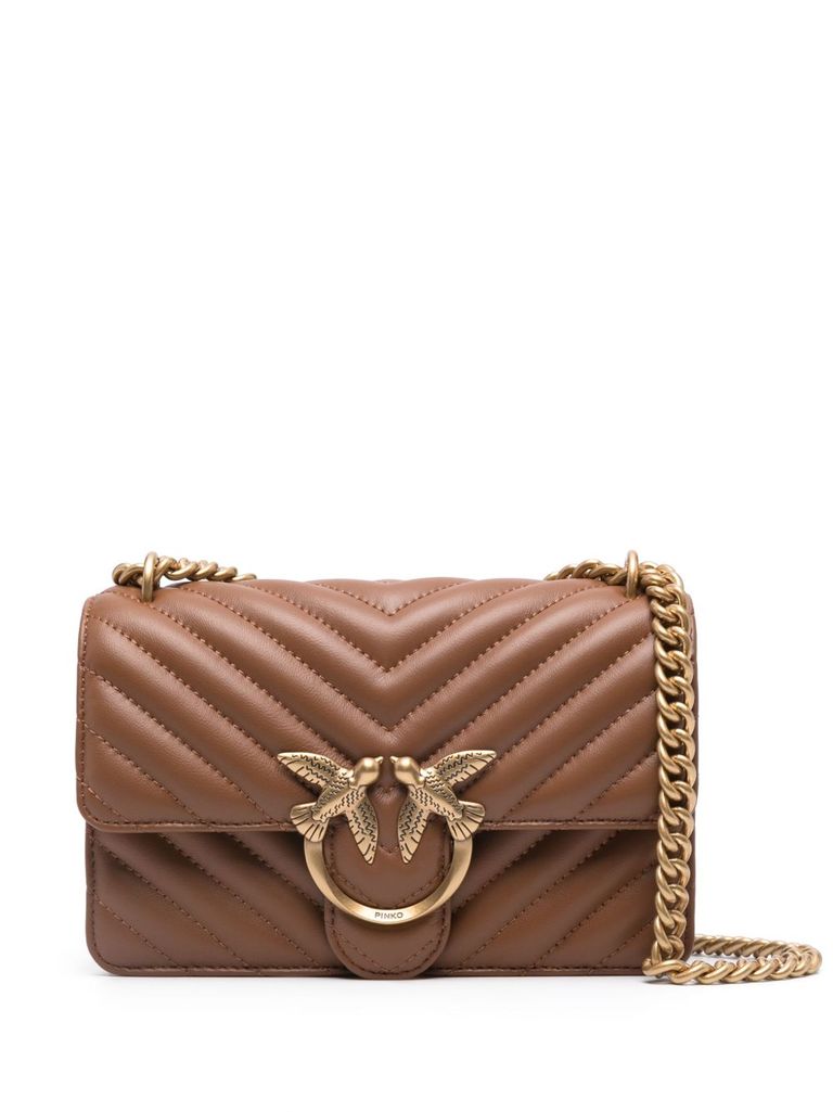 Pinko Mini Love One Bag In Brown