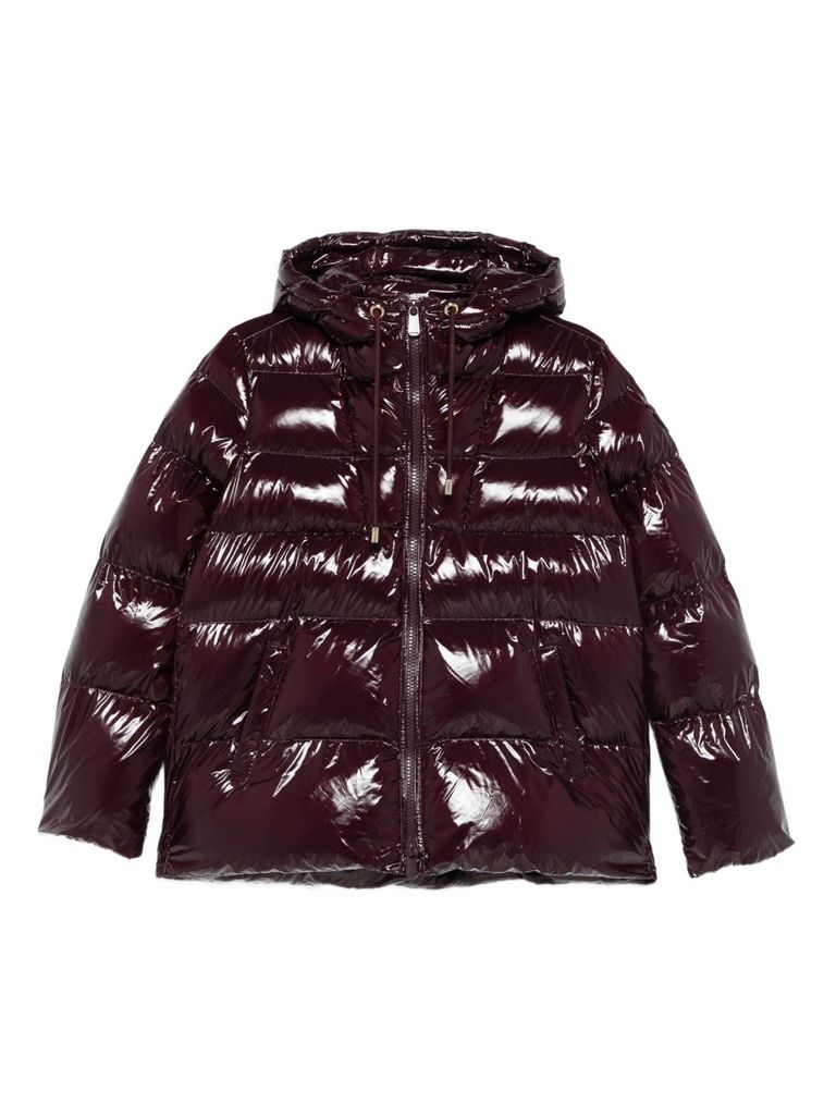Pinko Quilted Hooded Jacket In Red