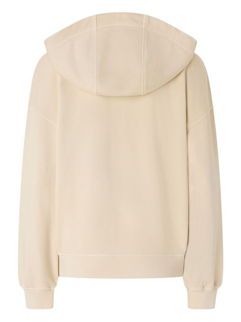 Pinko Hooded Knitwear With Drawstring And Kangaroo Pocket In Neutral