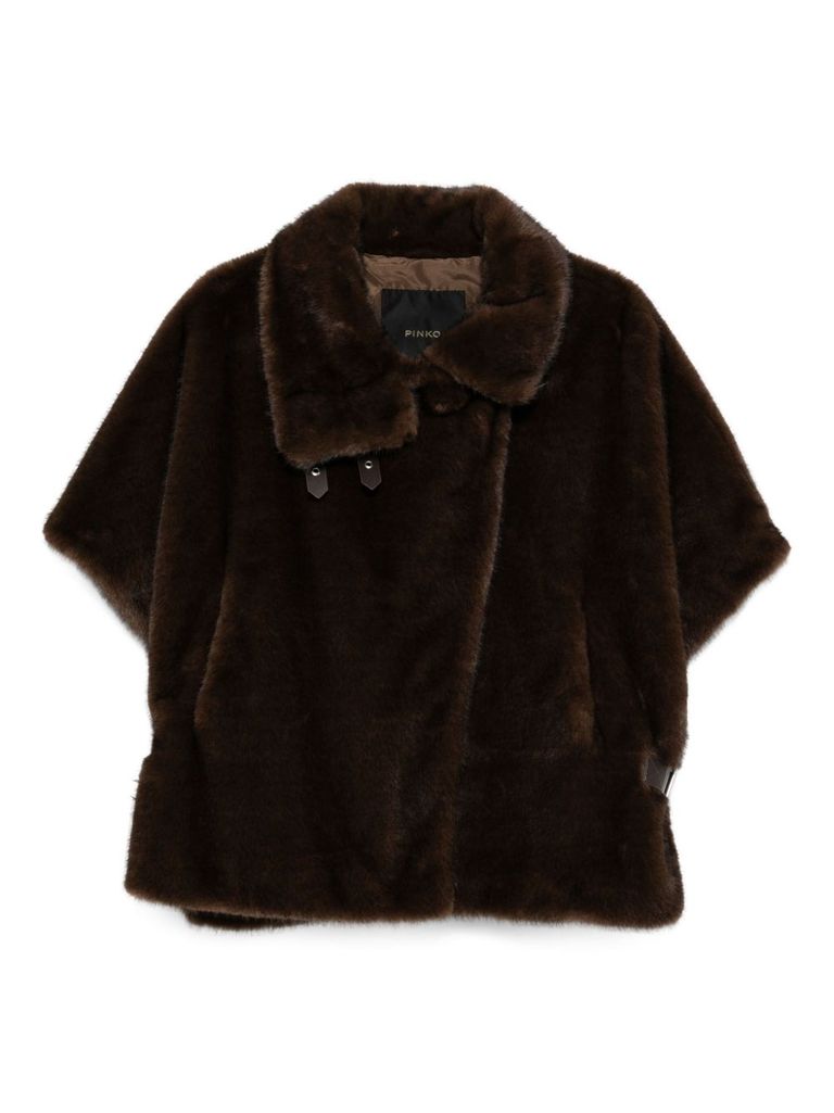 Pinko Short-sleeve Jacket In Brown