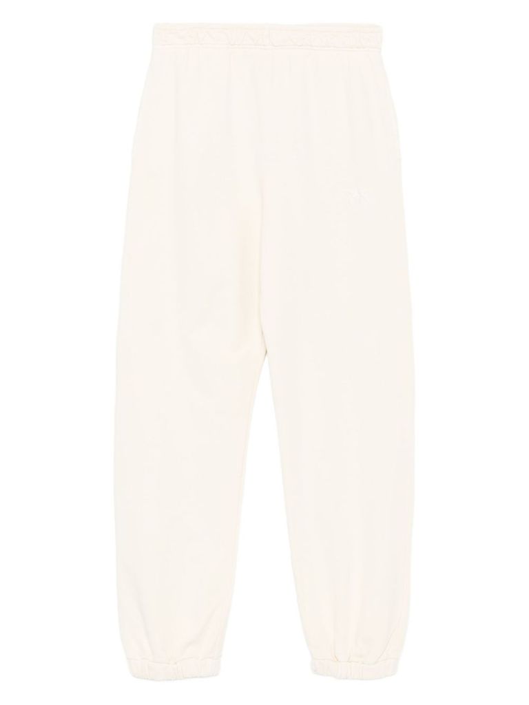 Pinko Straight Trousers With Elastic Waistband And Cuffs In White