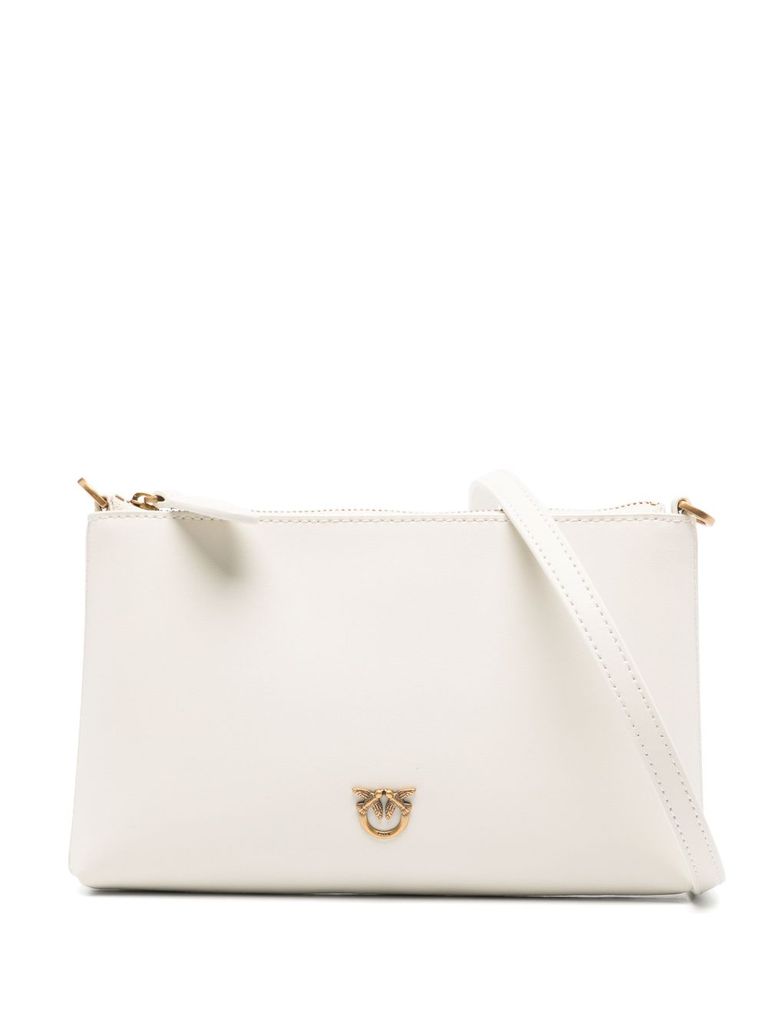 Pinko 'flat Horizontal' Shoulder Bag In White