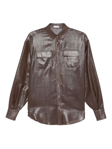 BRUNELLO CUCINELLI - Camicia con effetto metallizzato
