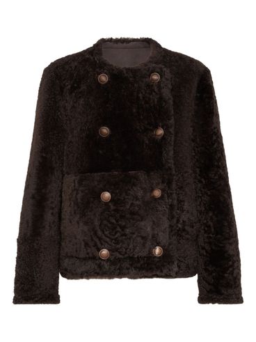 BRUNELLO CUCINELLI - Caban Crop reversibile in shearling 'Fuzzy'