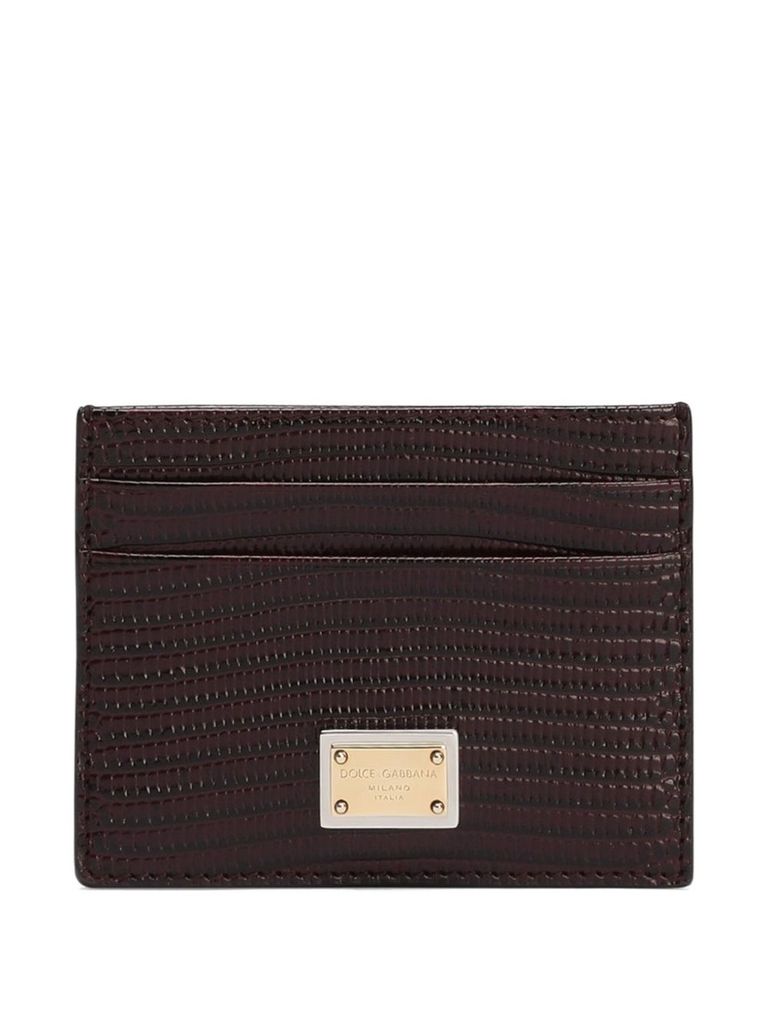 Dolce & Gabbana Card Holder With Logo Plaque In Brown