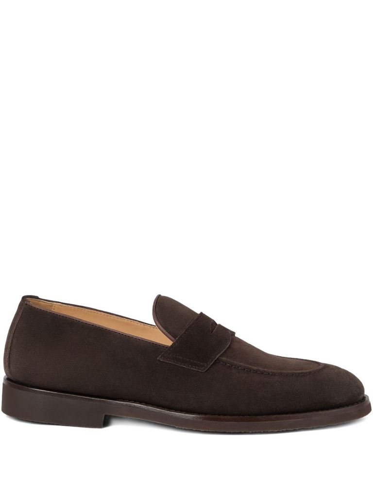 Brunello Cucinelli Suede Loafers In Brown