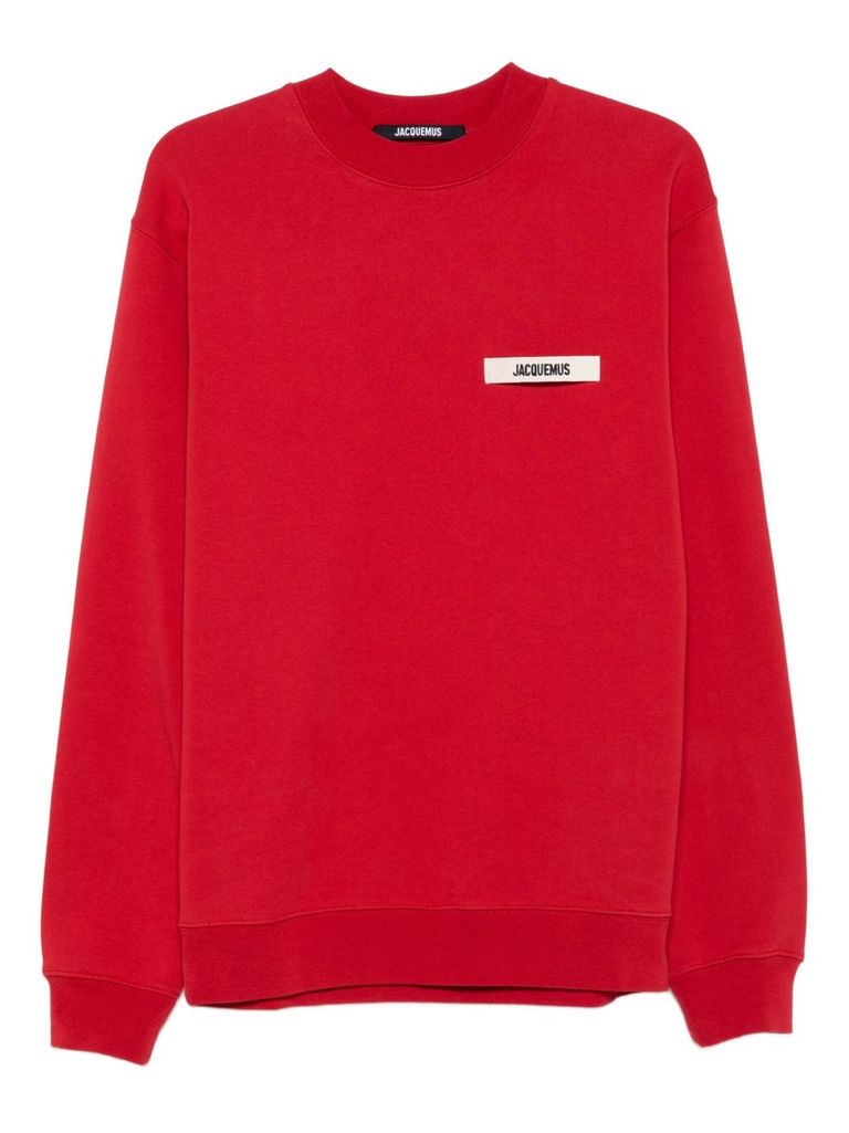 Jacquemus Men Le Hoodie Grosgrain Hooded Sweatshirt In Red